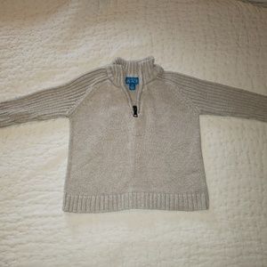 Boys tan quarter zip sweater